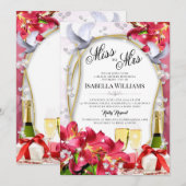 Elegant Floral Diamonds Hearts Vrijgezellenfeest Kaart (Voorkant / Achterkant)