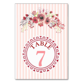 Elegant Floral Display Weddenschappen Tabelnummer  Kaart