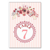 Elegant Floral Display Weddenschappen Tabelnummer  Kaart (Voorkant)