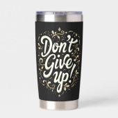 Elegant Floral "Don't Give Up!" Motivational Geïsoleerde Drinkbeker (Achterkant)