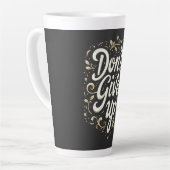 Elegant Floral "Don't Give Up!" Motivational Latte Mok (Linkerhoek)