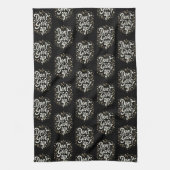 Elegant Floral "Don't Give Up!" Motivational Theedoek (Verticaal)