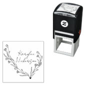 Elegant Floral Doodle Script Zelfinktende Stempel (In situ)