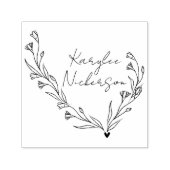 Elegant Floral Doodle Script Zelfinktende Stempel (Design)