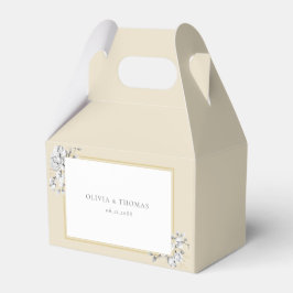 Elegant Floral Drawing Gold Lijst Rustic Wedding Bedankdoosjes