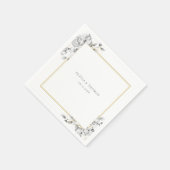 Elegant Floral Drawing Gold Lijst Rustic Wedding Servet (Hoek)