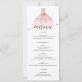 Elegant Floral Dress Quinceanera Menu Kaart (Voorkant)