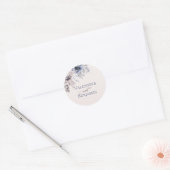 Elegant floral Dusty blue beige bruiloft Ronde Sticker (Envelop)