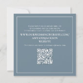 Elegant Floral Dusty Blue Classic Roos QR Code Kaart (Achterkant)