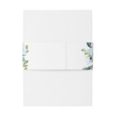 Elegant Floral Dusty Blue Invitation Belly Band Uitnodigingen Wikkel (Achterkant Voorbeeld)