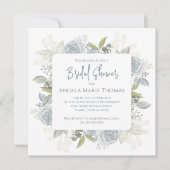 Elegant Floral Dusty Blue Roos Vrijgezellenfeest Kaart (Voorkant)