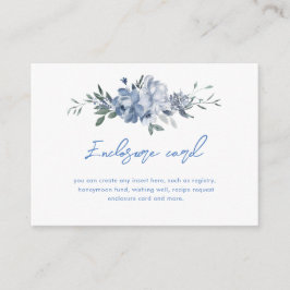 Elegant Floral Dusty Blue Vrijgezellenfeest Informatiekaartje