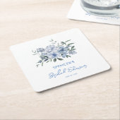 Elegant Floral Dusty Blue Vrijgezellenfeest Kartonnen Onderzetters (Schuin)