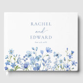 Elegant Floral Dusty Blue Wedding Gastenboek (Voorkant)