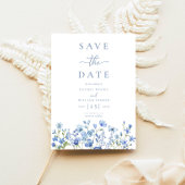 Elegant Floral Dusty Blue Wedding Save The Date