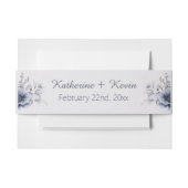 Elegant Floral Dusty Blue Wedding Uitnodigingen Wikkel (Voorkant Voorbeeld)