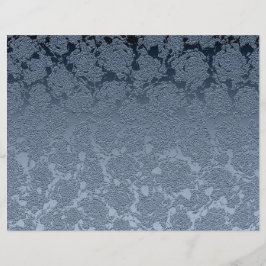 Elegant Floral Dusty Blue White Pattern