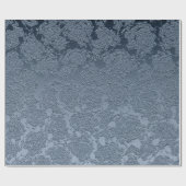 Elegant Floral Dusty Blue White Pattern Cadeaupapier (Vlak)