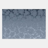 Elegant Floral Dusty Blue White Pattern Inpakpapier Vel (Voorkant 3)