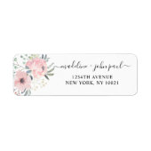 Elegant Floral Dusty Blush Pink Wedding Etiket (Voorkant)