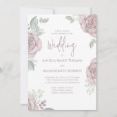 Elegant Floral Dusty Roos Classic Roos Flowers Kaart (Voorkant)