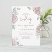 Elegant Floral Dusty Roos Classic Roos Flowers Kaart (Staand voorkant)