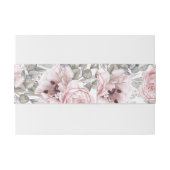 Elegant Floral Dusty Roos en Mauve Bruiloft Uitnodigingen Wikkel (Achterkant Voorbeeld)