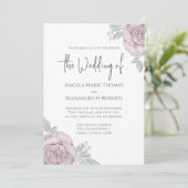 Elegant Floral Dusty Roos Waterverf Flowers Kaart (Staand voorkant)