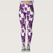 Elegant Floral Dutch Iris Paarse Sensation Flowers Leggings (Voorkant)