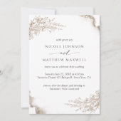 Elegant Floral, Earthy Tones Waterverf Wedding Kaart (Voorkant)