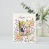 Elegant Floral Easter Blessings Brunch Invitation  Briefkaart (Staand voorkant)