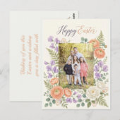 Elegant Floral Easter Blessings Brunch Invitation  Briefkaart (Voorkant / Achterkant)