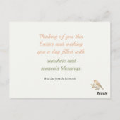 Elegant Floral Easter Blessings Brunch Invitation  Briefkaart (Achterkant)
