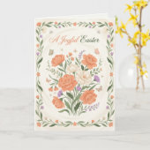 Elegant Floral Easter Blessings Brunch Invitation  Kaart (Gele Bloem)