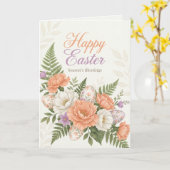 Elegant Floral Easter Blessings Brunch Invitation  Kaart (Gele Bloem)
