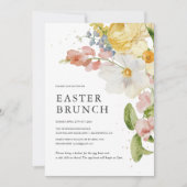 Elegant Floral Easter Brunch Uitnodiging (Voorkant)