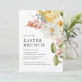 Elegant Floral Easter Brunch Uitnodiging (Staand voorkant)