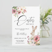 Elegant Floral Easter Brunch Uitnodiging (Staand voorkant)