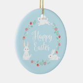 Elegant Floral Easter Bunny | Keramische siervoorw Keramisch Ornament (Rechts)
