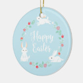Elegant Floral Easter Bunny | Keramische siervoorw Keramisch Ornament (Links)