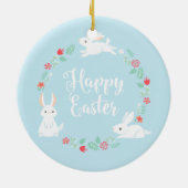 Elegant Floral Easter Bunny | Keramische siervoorw Keramisch Ornament (Achterkant)