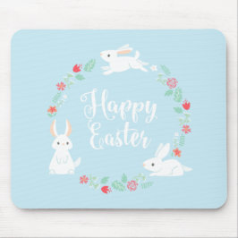 Elegant Floral Easter Bunny | Mousepad Muismat