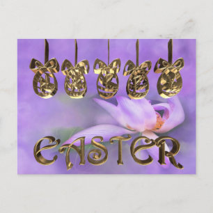 Elegant Floral Easter Eggs Ornaments Typografie Feestdagenkaart