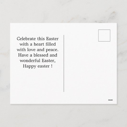 elegant floral Easter, familie vier fotocollage Feestdagenkaart (Achterkant)