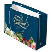 Elegant Floral Easter Large Gift Bag Groot Cadeauzakje (Voorkant Gekanteld)