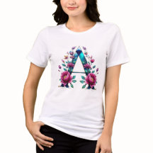 Elegant Floral Een Initialen T-shirt voor haar