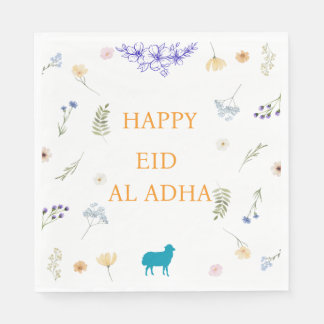 Elegant Floral Eid al-Adha Table Paper Design Servet