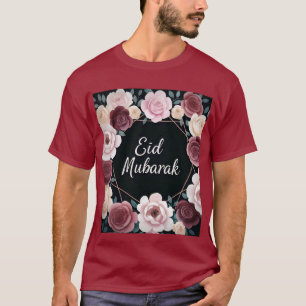 Elegant Floral Eid Mubarak Mannen Tshirt