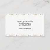 Elegant Floral Elements Border Visitekaartje (Achterkant)