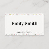 Elegant Floral Elements Border Visitekaartje (Voorkant)